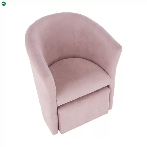 Klub fotel puffal, rózsaszín, ROSE
