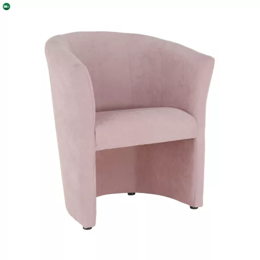Klub fotel puffal, rózsaszín, ROSE
