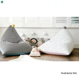 Babzsák, fehér/rózsaszín/szürke, POMPOM