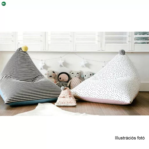 Babzsák, fehér/rózsaszín/szürke, POMPOM