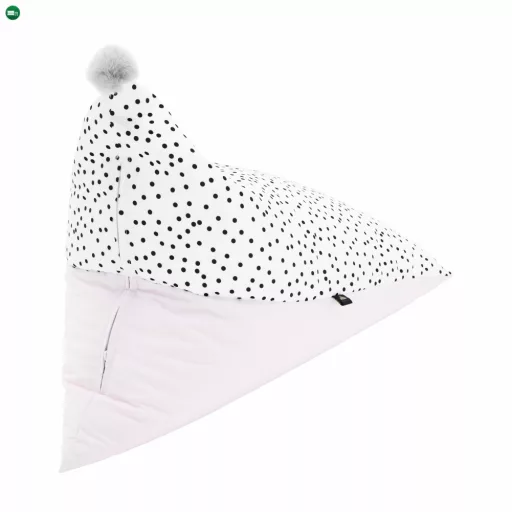 Babzsák, fehér/rózsaszín/szürke, POMPOM