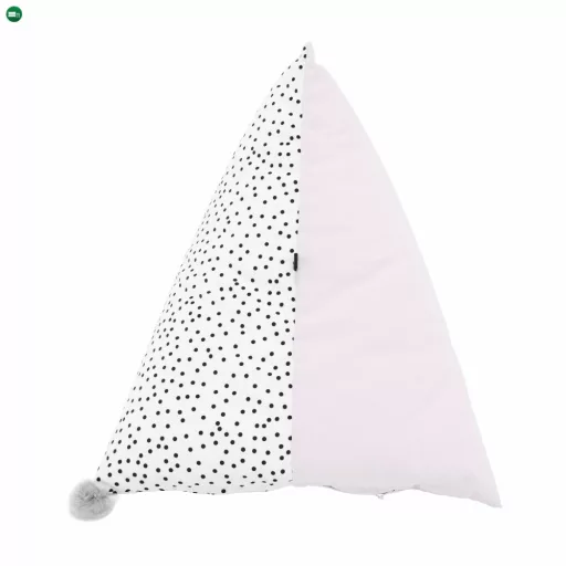 Babzsák, fehér/rózsaszín/szürke, POMPOM