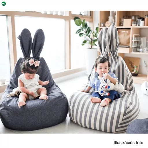 Babzsák, fehér/szürke, LAPIN