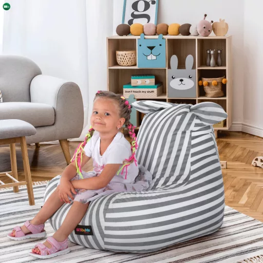 Babzsák, fehér/szürke, LAPIN
