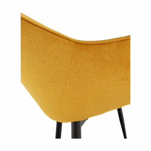 Dizájnos fotel, sárga Velvet anyag, FEDRIS