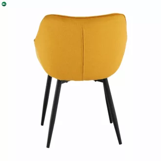Dizájnos fotel, sárga Velvet anyag, FEDRIS