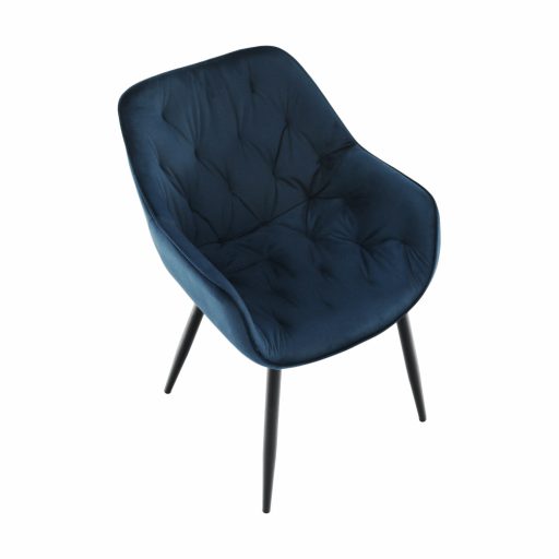 Dizájnos fotel, kék Velvet anyag, FEDRIS