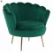 Fotel Art-deco stílusban, smaragd Velvet anyag/gold króm-arany, NOBLIN