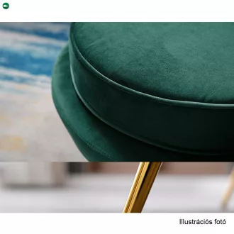   Fotel Art-deco stílusban, smaragd Velvet anyag/gold króm-arany, NOBLIN