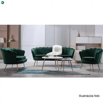   Fotel Art-deco stílusban, smaragd Velvet anyag/gold króm-arany, NOBLIN