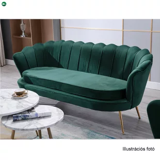   Pad Art-deco stílusban, smaragd Velvet anyag/gold króm-arany, NOBLIN