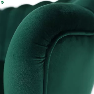   Pad Art-deco stílusban, smaragd Velvet anyag/gold króm-arany, NOBLIN