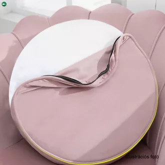   Pad Art-deco stílusban, rózsaszín Velvet anyag/gold chróm-arany, NOBLIN
