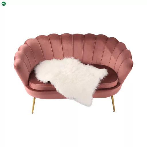 Pad Art-deco stílusban, rózsaszín Velvet anyag/gold chróm-arany, NOBLIN