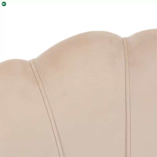 Fotel Art-deco stílusban, bézs Velvet anyag/gold chróm-arany, NOBLIN