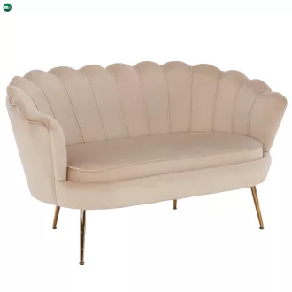   Pad Art-deco stílusban, bézs Velvet anyag/gold chróm-arany, NOBLIN