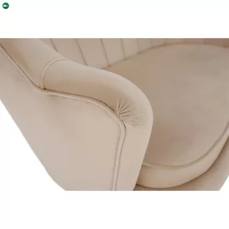   Pad Art-deco stílusban, bézs Velvet anyag/gold chróm-arany, NOBLIN