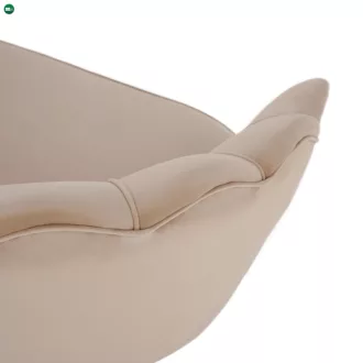   Pad Art-deco stílusban, bézs Velvet anyag/gold chróm-arany, NOBLIN