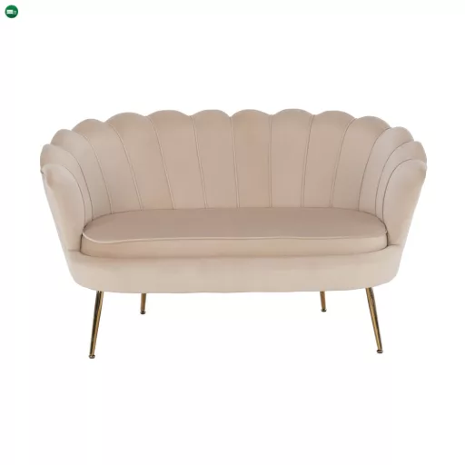 Pad Art-deco stílusban, bézs Velvet anyag/gold chróm-arany, NOBLIN