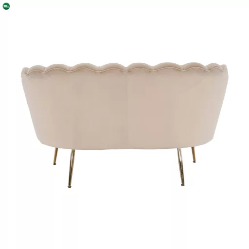 Pad Art-deco stílusban, bézs Velvet anyag/gold chróm-arany, NOBLIN