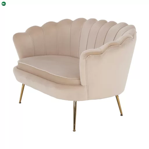 Pad Art-deco stílusban, bézs Velvet anyag/gold chróm-arany, NOBLIN