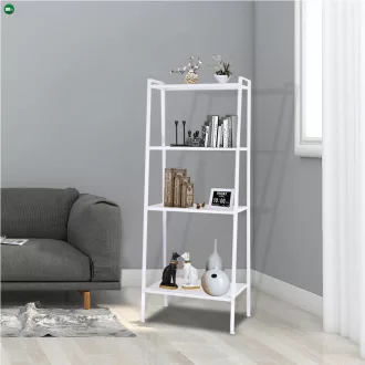 4 polcos fém polcállvány, fehér, ALDEA