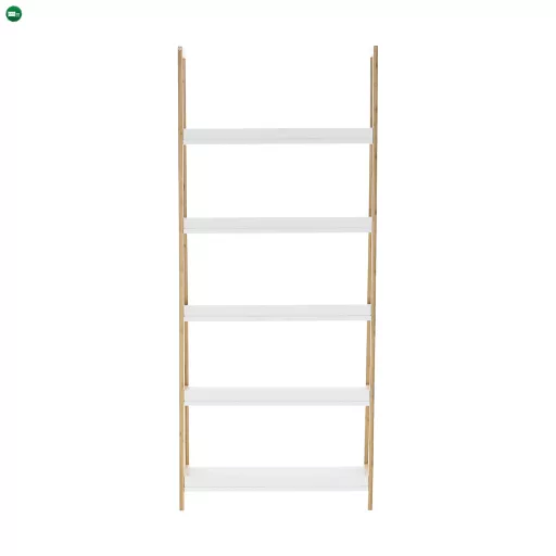 5 polcos állvány, fehér/természetes, KOEN TYP 3