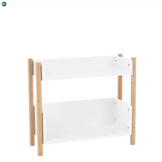   2 polcos állvány, természetes bambusz/fehér, BALTIKA TYP 1