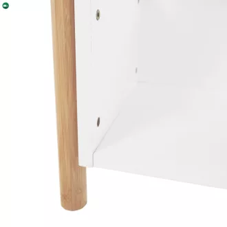  2 polcos állvány, természetes bambusz/fehér, BALTIKA TYP 1