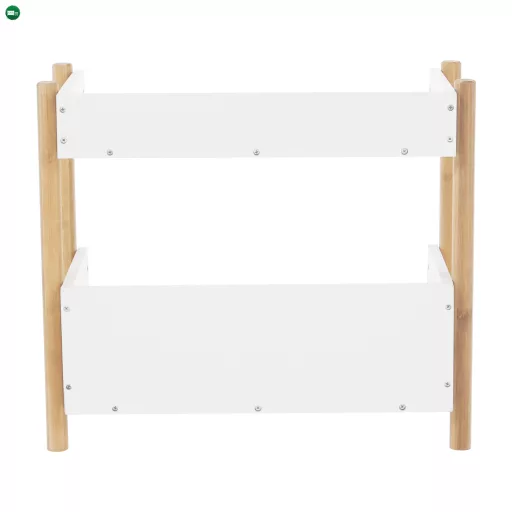 2 polcos állvány, természetes bambusz/fehér, BALTIKA TYP 1