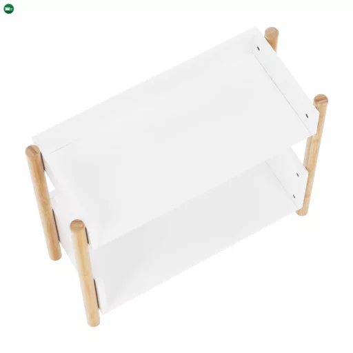 2 polcos állvány, természetes bambusz/fehér, BALTIKA TYP 1