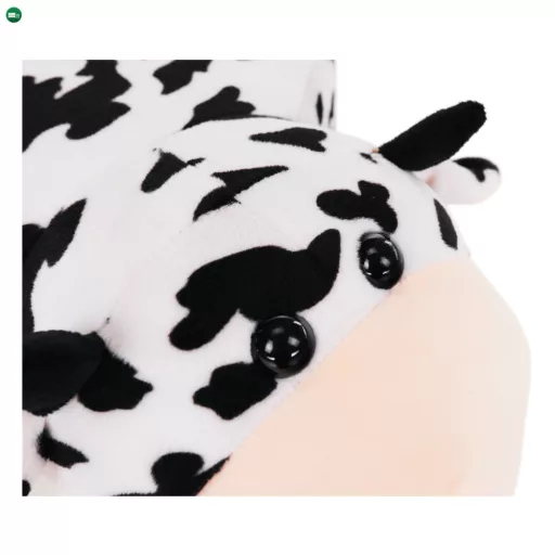 Puff kistehén alakban, Velvet anyag fehér/fekete/natúr, MOLLY