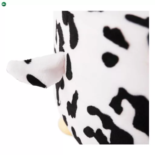 Puff kistehén alakban, Velvet anyag fehér/fekete/natúr, MOLLY