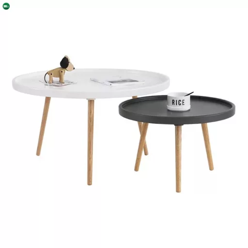Kisasztal, fehér/természetes, SANSE TYP 1