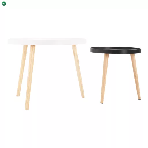 Kisasztal, fehér/természetes, SANSE TYP 1