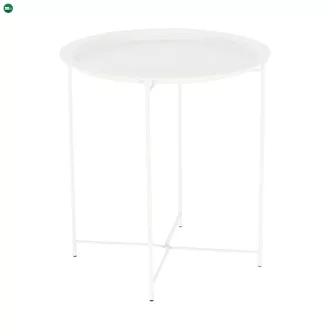 Kisasztal levehető tálcával, fehér, RENDER