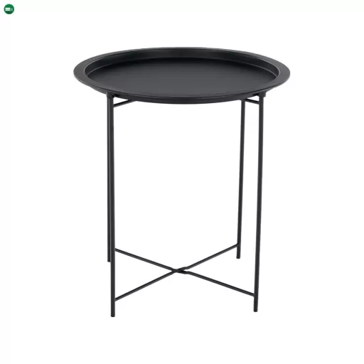 Kisasztal levehető tálcával, fekete, RENDER