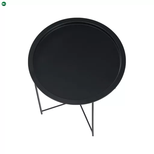 Kisasztal levehető tálcával, fekete, RENDER