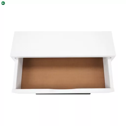 Kisasztal/éjjeliszekrény, fehér/fekete, VIRED
