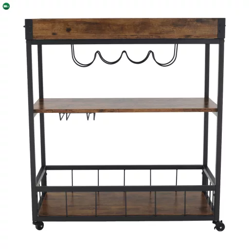 Tálalókocsi, tölgy smoke/fekete, SILVIUS