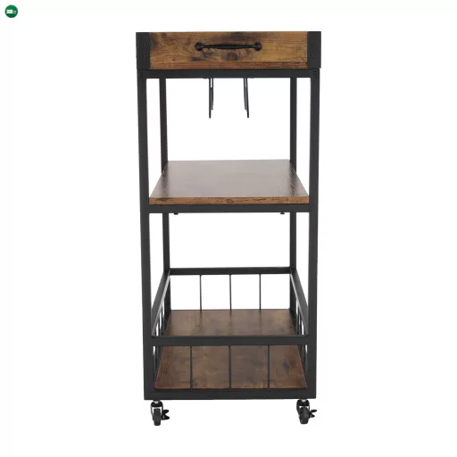 Tálalókocsi, tölgy smoke/fekete, SILVIUS