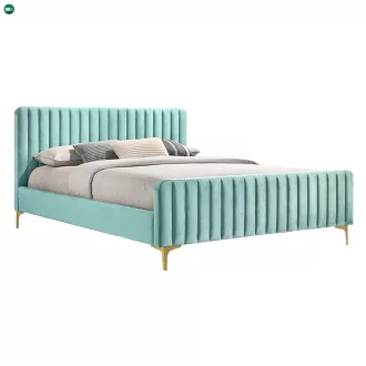 Ágy, neo mint/gold arany króm, 160x200, KAISA