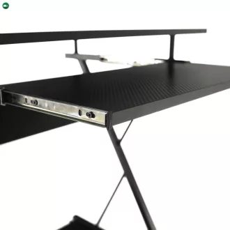   Mozgatható számítógépasztal/Gamer asztal kerekekkel, fekete, TARAK