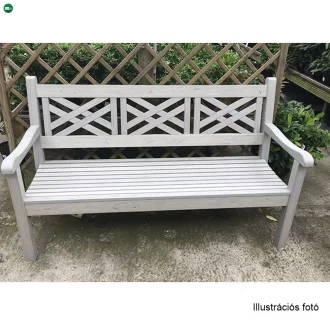 Fából készült kerti pad, szürke, 150 cm, FABLA