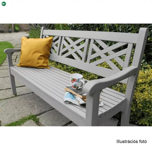 Fából készült kerti pad, szürke, 150 cm, FABLA