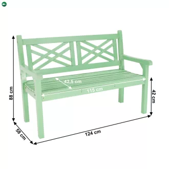 Fából készült kerti pad, neo mint, 124 cm, FABLA
