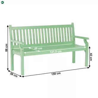 Fából készült kerti pad, neo mint, 150 cm, KOLNA