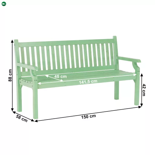 Fából készült kerti pad, neo mint, 150 cm, KOLNA