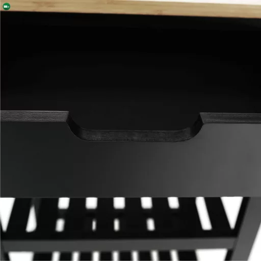 Tálalókocsi, természetes/fekete, ARETE