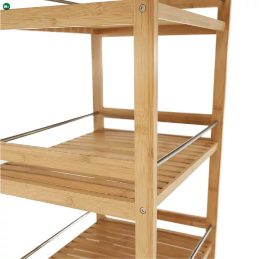 Tálalókocsi, természetes bambusz, NASHY